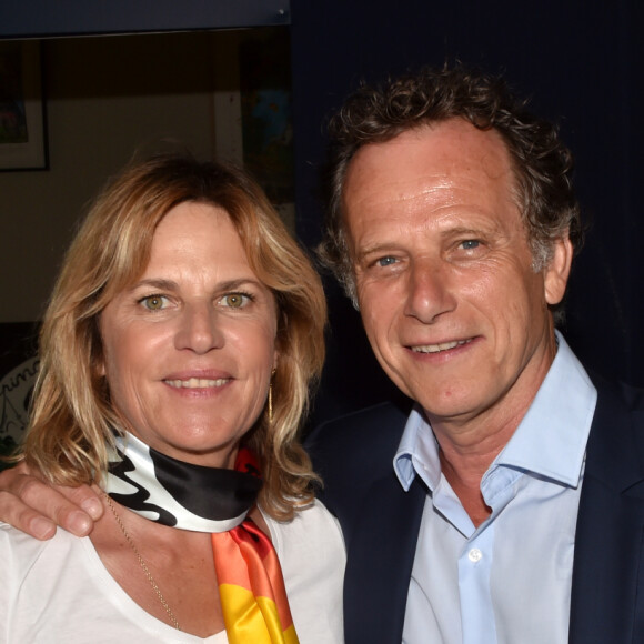 Exclusif - Charles Berling et Virginie Coupérie-Eiffel au Longines Paris Eiffel Jumping au Champ de Mars à Paris. Le 5 juillet 2018 © Perusseau-Veeren / Bestimage