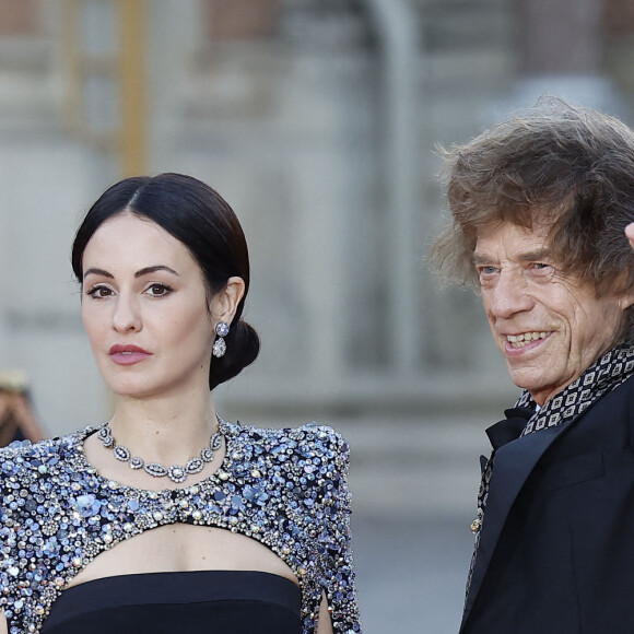 Sir Mick Jagger et sa compagne Melanie Hamrick - Dîner d'Etat au château de Versailles en l'honneur de la visite officielle du roi et de la reine d'Angleterre en France (20 - 22 septembre 2023), le 20 septembre 2023. 150 invités triés sur le volet ont été conviés à cette occasion. © Jacovides-Moreau / Bestimage 