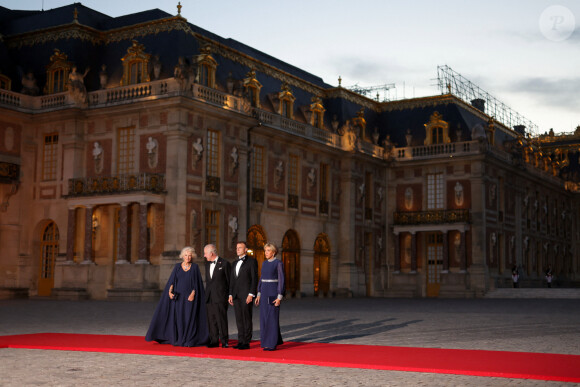 Toast et discours lors du dîner d'Etat au château de Versailles en l'honneur de la visite officielle du roi et de la reine d'Angleterre en France le 20 septembre 2023. © Imago / Panoramic / Bestimage