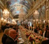 Illustration - Toast et discours lors du dîner d'Etat au château de Versailles en l'honneur de la visite officielle du roi et de la reine d'Angleterre en France le 20 septembre 2023. © Eric Tschaen / Pool / Bestimage 