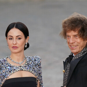 Mick Jagger et sa compagne Melanie Hamrick - Dîner d'Etat au château de Versailles en l'honneur de la visite officielle du roi Charles III d'Angleterre et de la reine consort Camilla Parker Bowles de 3 jours en France. Le 20 septembre 2023 
