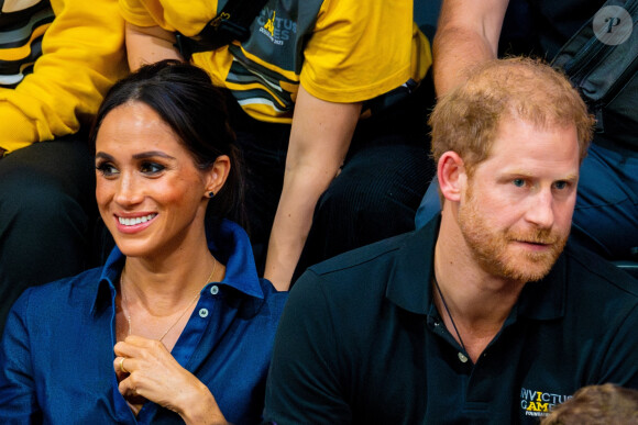 Le duc et la duchesse de Sussex, le prince Harry et Meghan Markle lors des Invictus Games 2023, à Düsseldorf, en Allemagne.