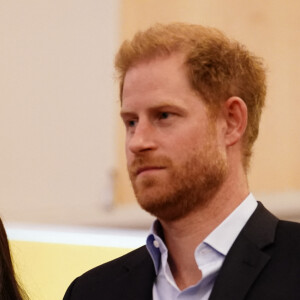 Le prince Harry, duc de Sussex et Meghan Markle, duchesse de Sussex, à la réception de l'IG25 et de l'Équipe du Canada à l'hôtel Hilton lors des Jeux Invictus à Düsseldorf, Allemagne, le vendredi 15 septembre 2023. 