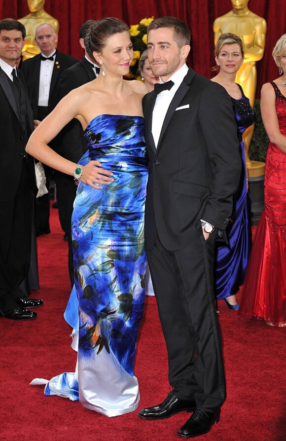 Maggie et Jake Gyllenhaal lors de la cérémonie des Oscar, le 7 mars 2010 à Los Angeles