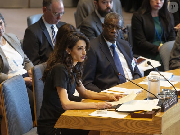 Le gala des Albies awards a rendu hommage au travail du docteur Denis Mukwege qu'Amal Clooney a déjà rencontré.
Amal Clooney et Denis Mukwege - Conférence "Women and peace and security: Sexual vialence in conflict" aux Nations Unies à New York. Le 23 avril 2019