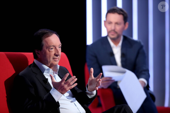 Exclusif - Enregistrement de l'émission "Le Divan" présentée par Marc-Olivier Fogiel avec Michel-Edouard Leclerc en invité, qui sera diffusée le 7 juin sur France 3. Le 25 mars 2016 © Dominique Jacovides / Bestimage