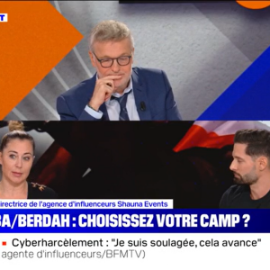 Laurent Ruquier, Hugo Manos et Magali Berdah sur "BFMTV".