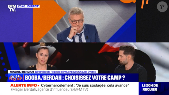Laurent Ruquier, Hugo Manos et Magali Berdah sur "BFMTV".