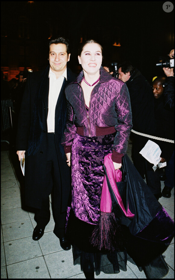 Laurent Gerra et Mathilde Seigner à la cérémonie des César 2001