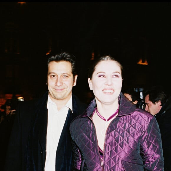 Laurent Gerra et Mathilde Seigner à la cérémonie des César 2001