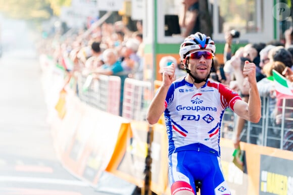 Thibaut Pinot - Le cycliste français Thibaut Pinot (Groupama-FDJ) remporte le 112ème Tour de Lombardie, la dernière grande classique de la saison, à Côme, Italie, le 13 octobre 2018.