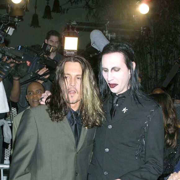 Marilyn Manson avec Johnny Depp - Première du film "Blow" à Hollywood. 
