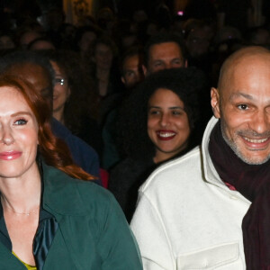 Audrey Fleurot et son compagnon Djibril Glissant - Inauguration de la statue de cire de "Audrey Fleurot" au musée Grévin à Paris le 16 mars 2023. © Coadic Guirec/Bestimage