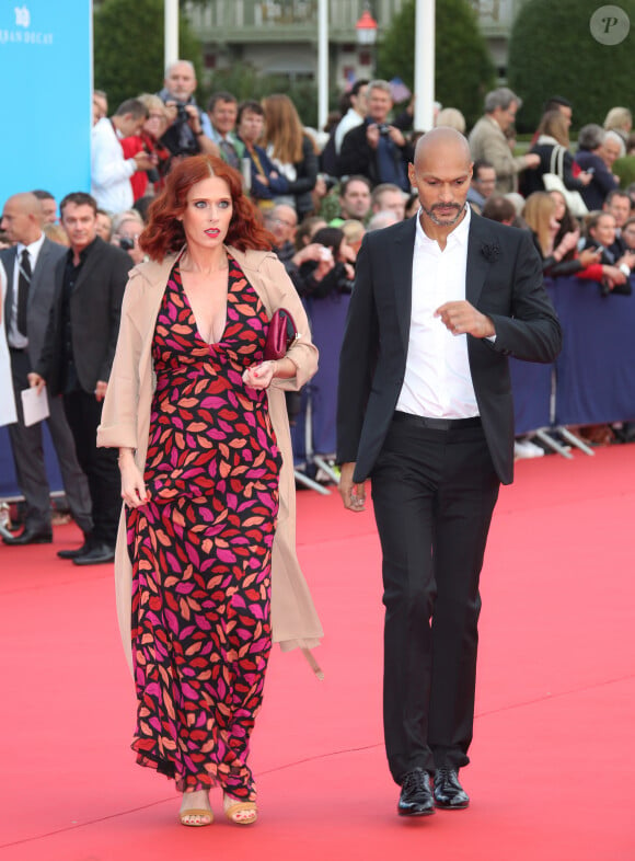 Audrey Fleurot enceinte et son compagnon Djibril Glissant - Avant-première du film "Everest" et soirée d'ouverture lors du 41ème Festival du film américain de Deauville, le 4 septembre 2015. 