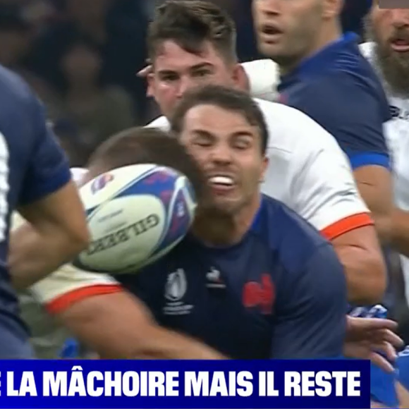 Images chocs et nouvelles d'Antoine Dupont après sa blessure contre la Namibie, "BFMTV".