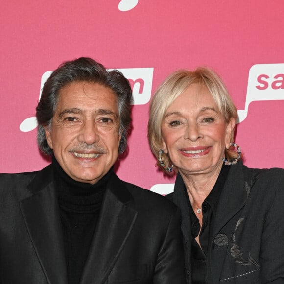 Exclusif - Frédéric François et sa femme Monique Vercauteren lors de l'hommage à Jean Renard à la Sacem à Paris le 5 octobre 2022. © Coadic Guirec / Bestimage