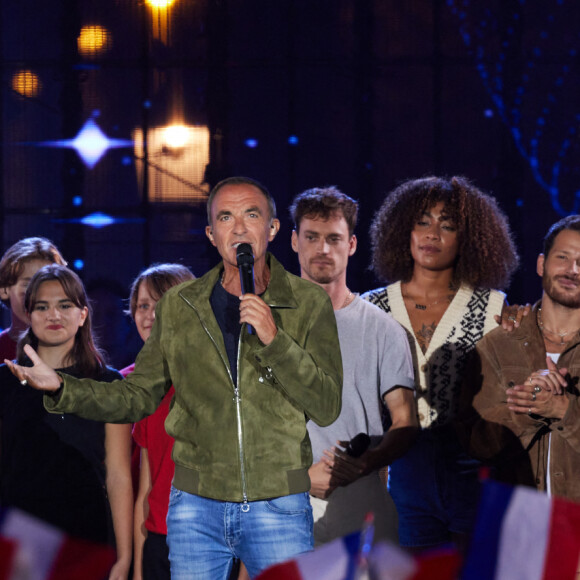 Exclusif - Nikos Aliagas - Enregistrement de l'émission "Tous avec les bleus, le concert événement", diffusée en direct sur TF1 le 12 octobre 2023. © Cyril Moreau-Veeren / Bestimage