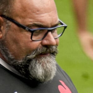 Antoine Dupont lors d'une séance d'entraînement au stade OL de Decines-Charpieu, près de Lyon, dans le sud-est de la France, le 4 octobre 2023, lors de la Coupe du monde de rugby en France 2023. 