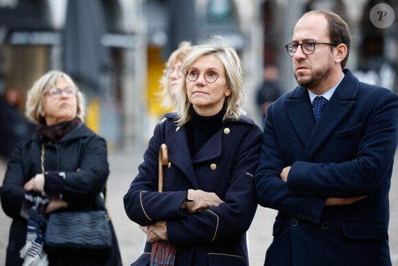 Agnes Pannier-Runacher, ministre de la Transition Ecologique et son compagnon Nicolas Bays - Obsèques de Dominique Bernard à Arras, 19 octobre 2023 @Raphael Lafargue/ABACAPRESS.COM