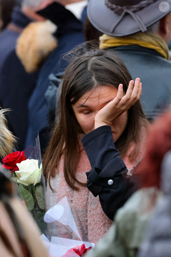 Obsèques de Dominique Bernard, enseignant, tué dans la cour de son collège-lycée par un ancien élève radicalisé, en la cathédrale de Arras, place des héros le 19 octobre 2023.  © Dominique Jacovides / Bestimage 