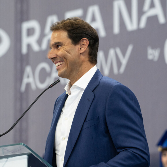 Rafael Nadal lors de la remise des diplômes de l'Académie Rafa Nadal par Movistar à Palma de Majorque. Le 15 juin 2023