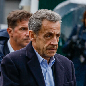 Nicolas Sarkozy - Arrivées aux obsèques de l'avocat Hervé Temime au cimetière du Montparnasse à Paris, France, le 14 avril 2023. © Clovis-Jacovides/Bestimage