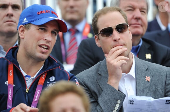Prince William et Peter Phillips- Famille Royale de Grande Bretagne à l'épreuve d'équitation des Jeux olympiques 2012 de Londres.
