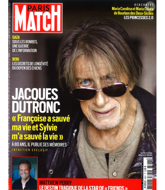 Jacques Dutronc en couverture du numéro du 2 novembre de "Paris Match".