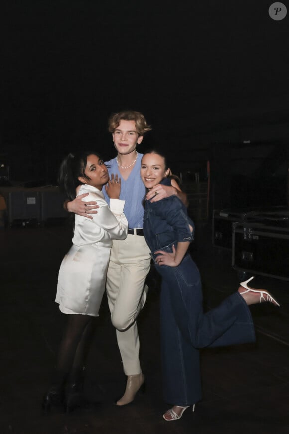 Exclusif - Anisha, Louis, Enola (Star Academy) - Backstage - Enregistrement de l'émission "Ce soir on chante pour l'Unicef, pour chaque enfant" à La Seine Musicale, diffusée le 25 avril sur W9. Le 13 mars 2023.  © G.Gaffiot-J.Tribeca / Bestimage 