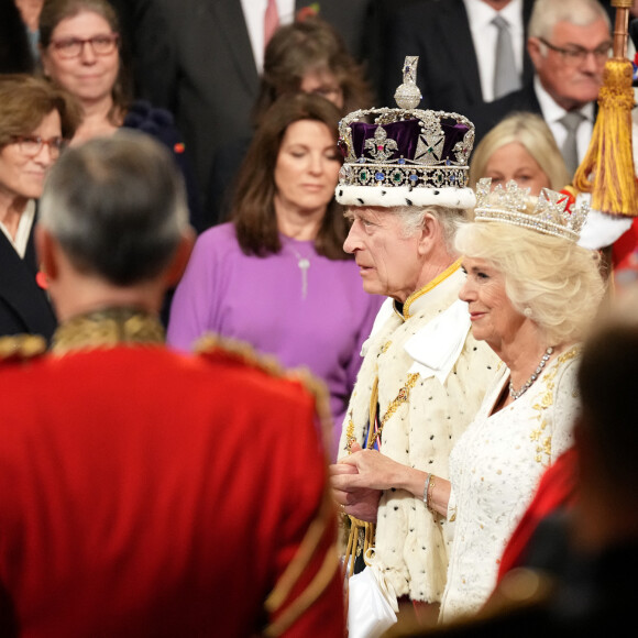 Premier "discours du trône" du roi Charles III d'Angleterre devant la chambre des Lords au palais de Westminster à Londres? le 7 novembre 2023.