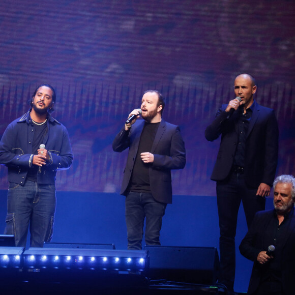 Exclusif - Slimane, A Filleta - Concert "Corsu Mezu Mezu" à la Défense Arena à Paris, France. Le 28 octobre 2023. © Christophe Clovis / Bestimage