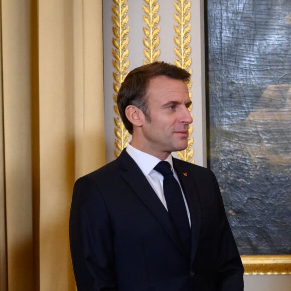 Emmanuel Macron, president de la Republique et sa femme Brigitte, lors du diner des chefs d etat a loccasion du 6eme Forum de Paris sur la paix le 9 novembre 2023. © Eric Tschaen / Pool / Bestimage 