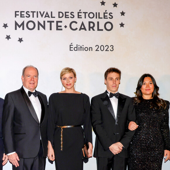 Le prince Albert II de Monaco, la princesse Charlène de Monaco, Louis Ducruet et sa femme Marie - 3ème édition du "Festival des Etoilés Monte-Carlo" face à 7 étoiles Michelin un spectacle culinaire 4 chefs étoilés à la Salle Empire de l'Hôtel de Paris Monte-Carlo à Monaco, le 11 novembre 2023. © Claudia Albuquerque/Bestimage