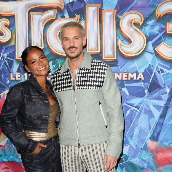 Christina Milian et son mari Matt Pokora (M.Pokora) - Avant-première du film "Les Trolls 3" au cinéma Gaumont Marignan à Paris. Le 11 octobre 2023 © Coadic Guirec / Bestimage 