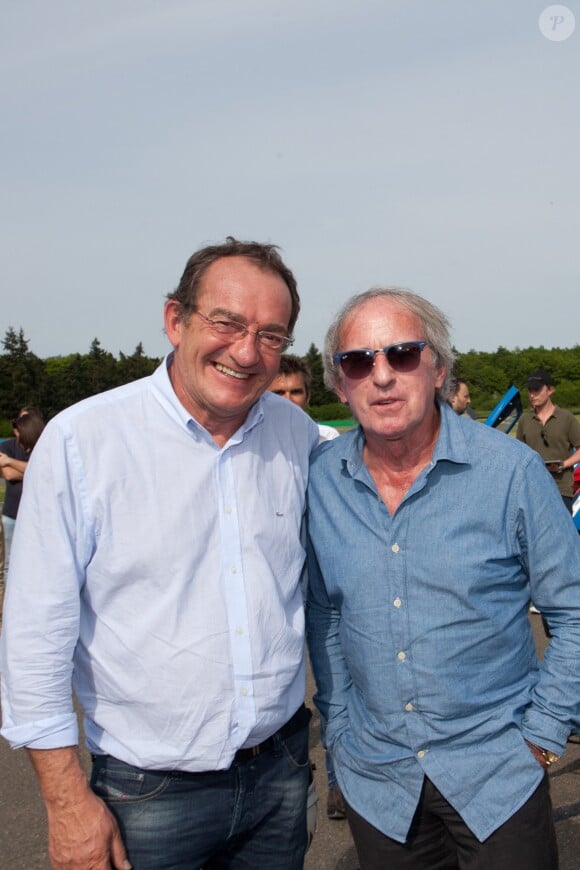 Jean-Pierre Pernaut et Jacques Laffite sur le tournage d'une émission. Le 11 mai 2015