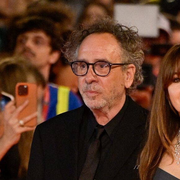 Tim Burton et Monica Bellucci lors de la première du film "Diabolik" lors de la 18ème édition du festival du film de Rome le 19 octobre 2023. © Fabrizio Corradetti/LPS via ZUMA Press Wire / Bestimage