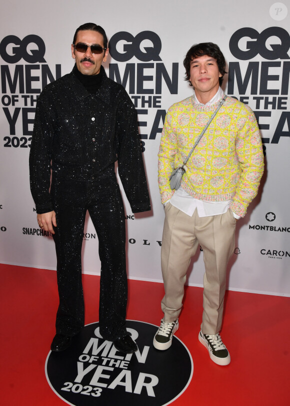Lucky Love ( Luc Bruyère) et Sandor Funtek - Photocall de la soirée GQ Men of the Year Awards 2023 à l'hôtel Shangri-La à Paris le 30 novembre 2023. © Veeren/Bestimage 
