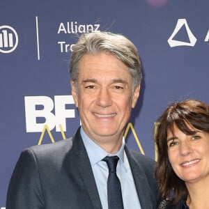 Alain Marschall et Estelle Denis - 19ème édition des "BFM Awards" à la Pyramide du Louvre à Paris le 5 décembre 2023. Cette cérémonie récompense la éussite, l'investissement, l'innovation, le rayonnement français à l'international et les grandes entreprises familiales de l'année 2023 © Coadic Guirec/Bestimage 