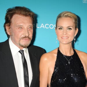 Johnny Hallyday et sa femme Laeticia au 17ème "Costume Designers Guild Awards" à Beverly Hills.