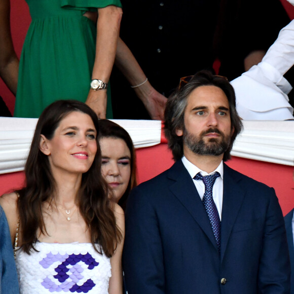 Charlotte Casiraghi et son mari Dimitri Rassam - 17e édition du Longines Global Champions Tour à Monaco, le 1er juillet 2023. © Bruno Bebert/Bestimage