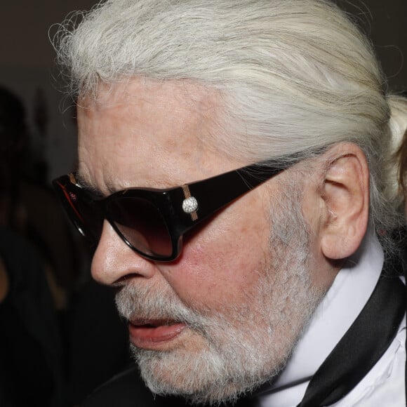 Karl Lagerfeld Défilé Backstage Fendi "Collection Prêt-à-Porter Printemps/Eté 2019" lors de la Fashion Week de Milan (MLFW), le 20 septembre 2018. 