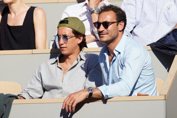 La Famille Kretz, Valentin et Raphaël en tribunes lors des Internationaux de France de tennis de Roland Garros 2023 à Paris, France, le 31 mai 2023. © Jacovides-Moreau/Bestimage