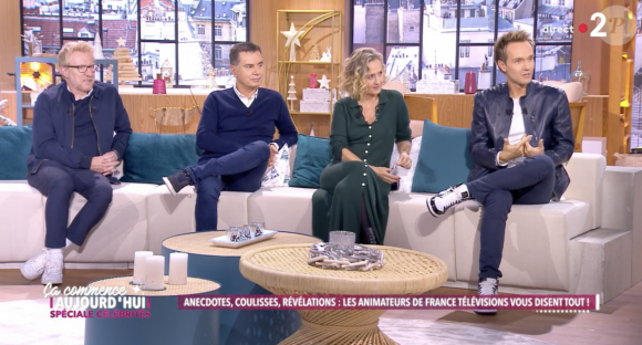 Caroline Roux, Laurent Luyat, Jérôme Pitorin et Cyril Féraud dans "Ça commence aujourd'hui" sur France 2