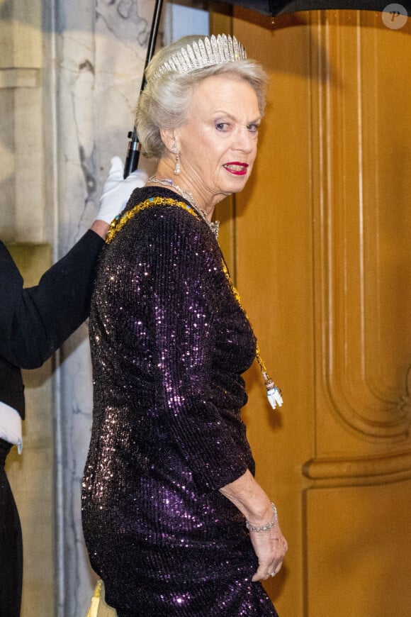 Benedikte de Danemark - La famille royale de Danemark se rend au dîner annuel du Nouvel An, un jour après que la reine Margrethe régnant a abdiqué à Amalienborg, Copenhague, Danemark le 1er janvier 2024.