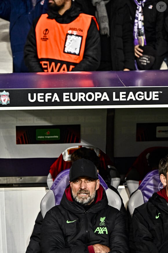 Jürgen Klopp - Toulouse a pris le meilleur sur Liverpool 3-2 dans le cadre de la 4ème journée de Ligue Europa à Toulouse le 9 novembre 2023.