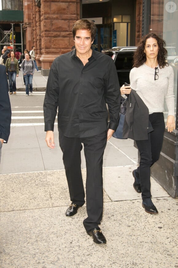David Copperfield arrive à AOL Build à New York, le 8 octobre 2019  Super Magician David Copperfield was all smiles while arriving at the AOL Build Show in NYC. 8th october 2019 