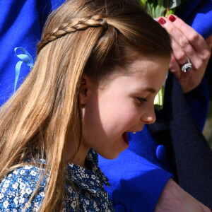 La princesse Charlotte - La famille royale du Royaume Uni quitte la chapelle Saint George après la messe de Pâques au château de Windsor le 9 avril 2023. 