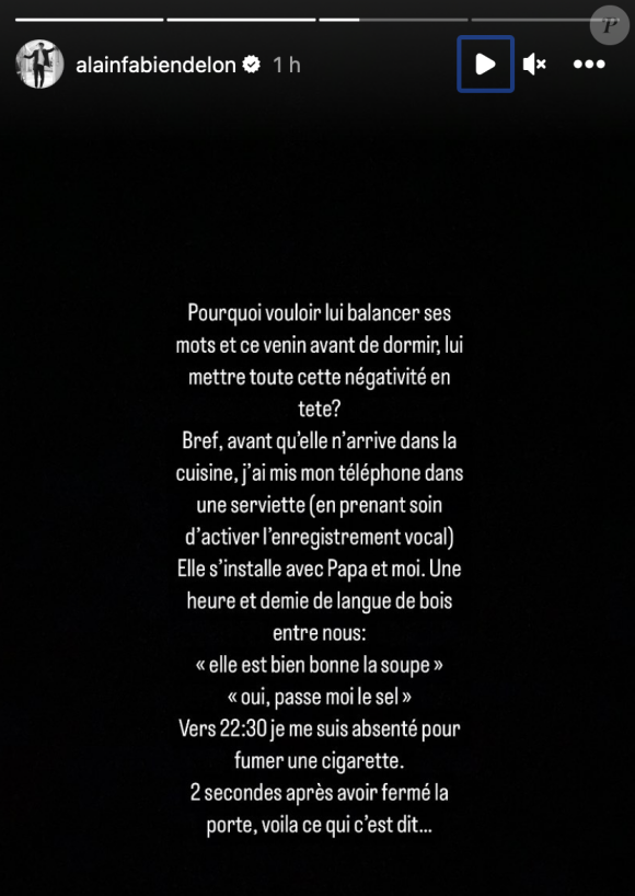 Ce dimanche 7 janvier après le passage d'Anouchka Delon sur TF1, son frère, Alain-Fabien Delon a décidé de faire, sur Instagram, des révélations sur sa soeur.
