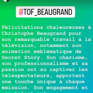 Benjamin Castaldi adresse un message surprenant à Christophe Beaugrand, qui reprend les commandes de "Secret Story".