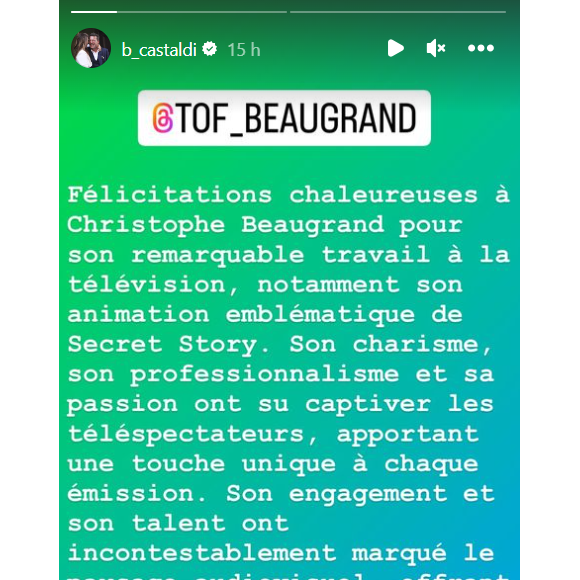 Benjamin Castaldi adresse un message surprenant à Christophe Beaugrand, qui reprend les commandes de "Secret Story".